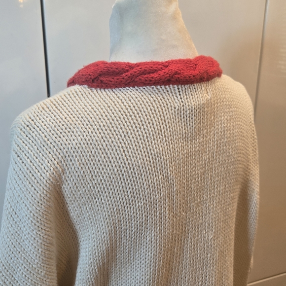 VTG Holiday Festive Ugly Christmas Angel Oversized Sweater Braided Medium - Picture 7 of 14